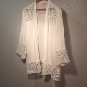 On sale! White, lacey  cover up.